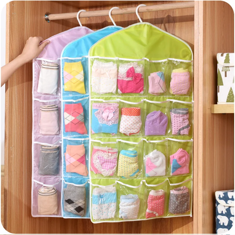 Sock Organizer Tray - 핫한 옷장 주머니 16 개, 투명