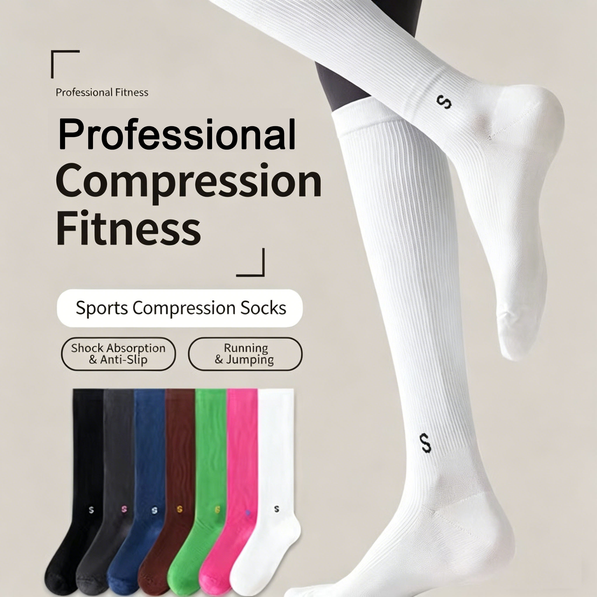 Compression Sleeve Calf - 여성용 전문 스포츠 압박 종아리 양말,