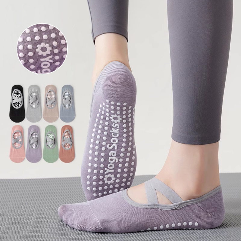 Grip Sock Yoga - 통기성 수건 바닥 요가 양말 여성