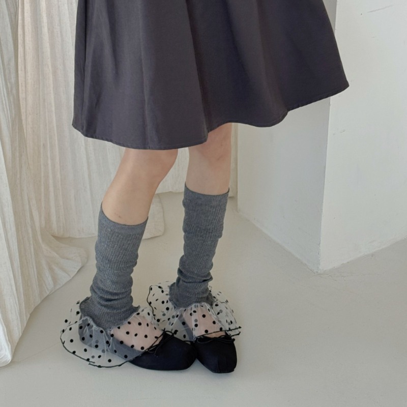 Boot Sock Slouchy - 심플 스타일 여성용 레그워머, 얇은 컬러