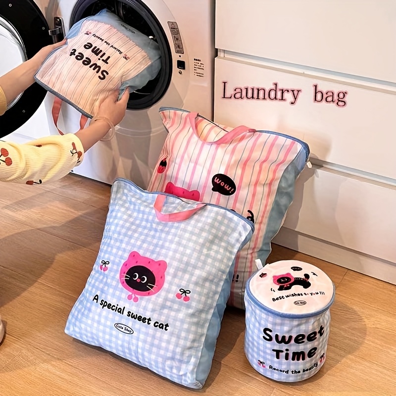 Sock Organizer Tray - 귀여운 고양이 팬더 세탁 가방, 가정