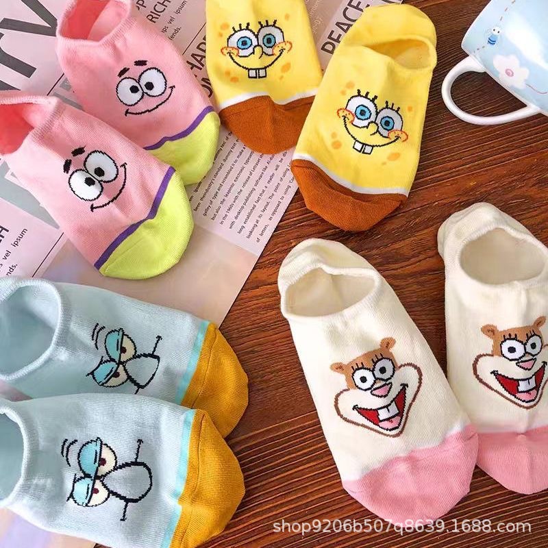 Invisibility Sock Loafer - 4PCS 핫 귀여운 스폰지밥 스퀘어팬츠 시리즈