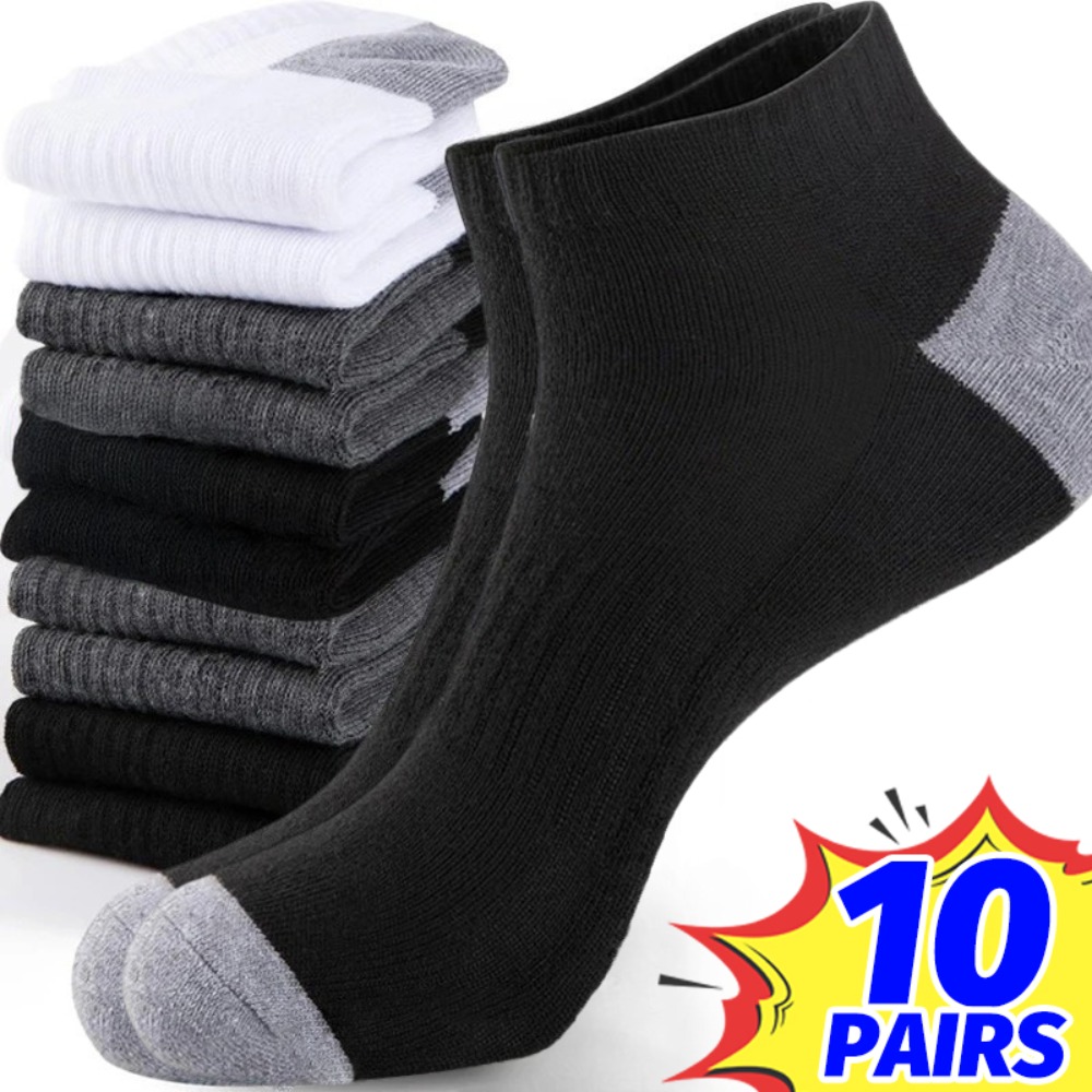 Ankle Sock Low Cut - 1-10 쌍 통기성 남성 여름 양말