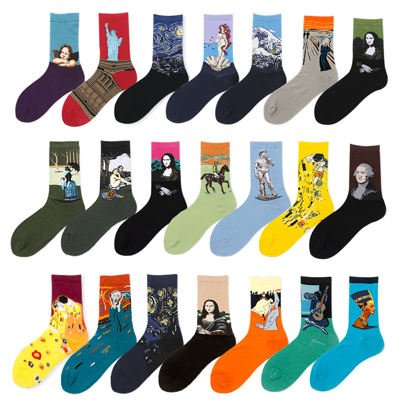 Cotton Crew Sock Pack - 반 고흐 세계적으로 유명한 유화 양말