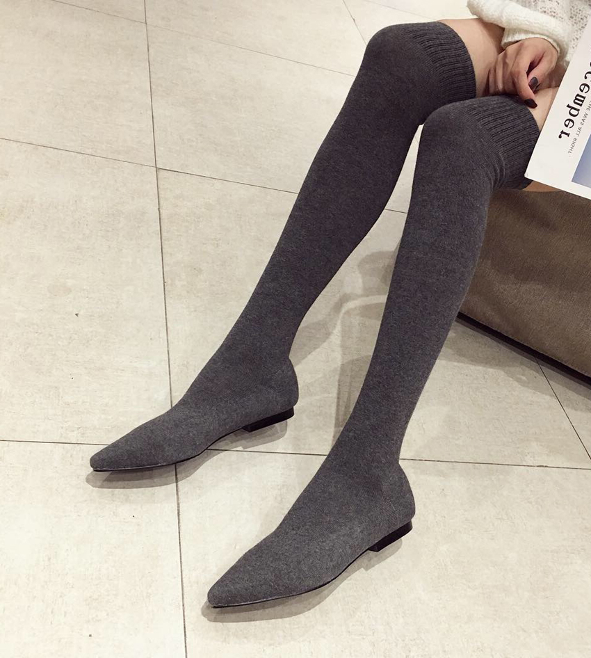 Boot Sock Slouchy - AIYKAZYSDL 2024 가을 키튼 로우 힐