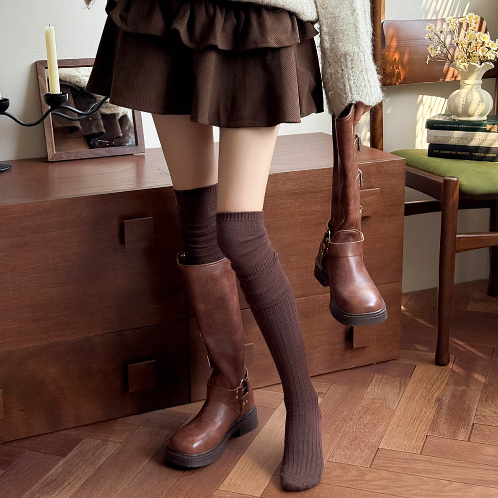 Boot Sock Slouchy - 여성용 따뜻한 엑스트라 롱 오버니삭스 겨울용