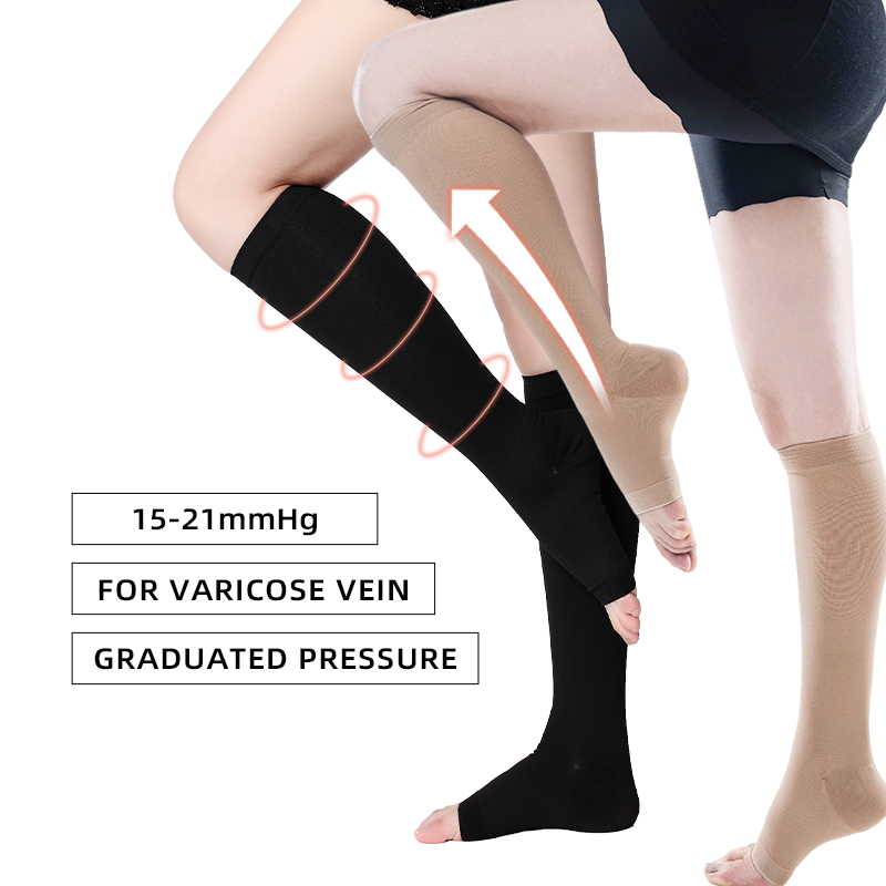 Compression Sleeve Calf - S-5XL 의료 압박 종아리 소매 오픈