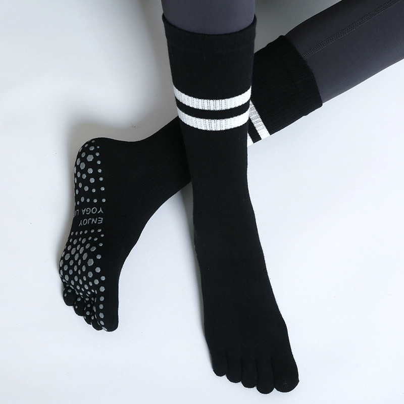 Knee High Sock Women - 여성용 미끄럼 방지 다섯 손가락 요가