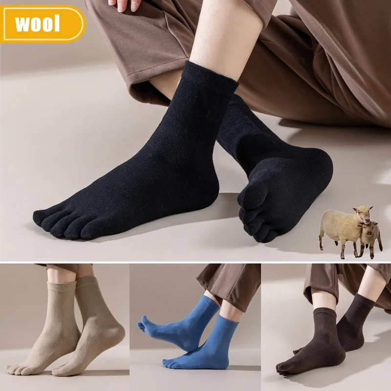 남성용 울 다섯 손가락 양말 짧고 두꺼운 솔리드 땀 흡 - Thermal Sock Winter 리뷰 및 가격