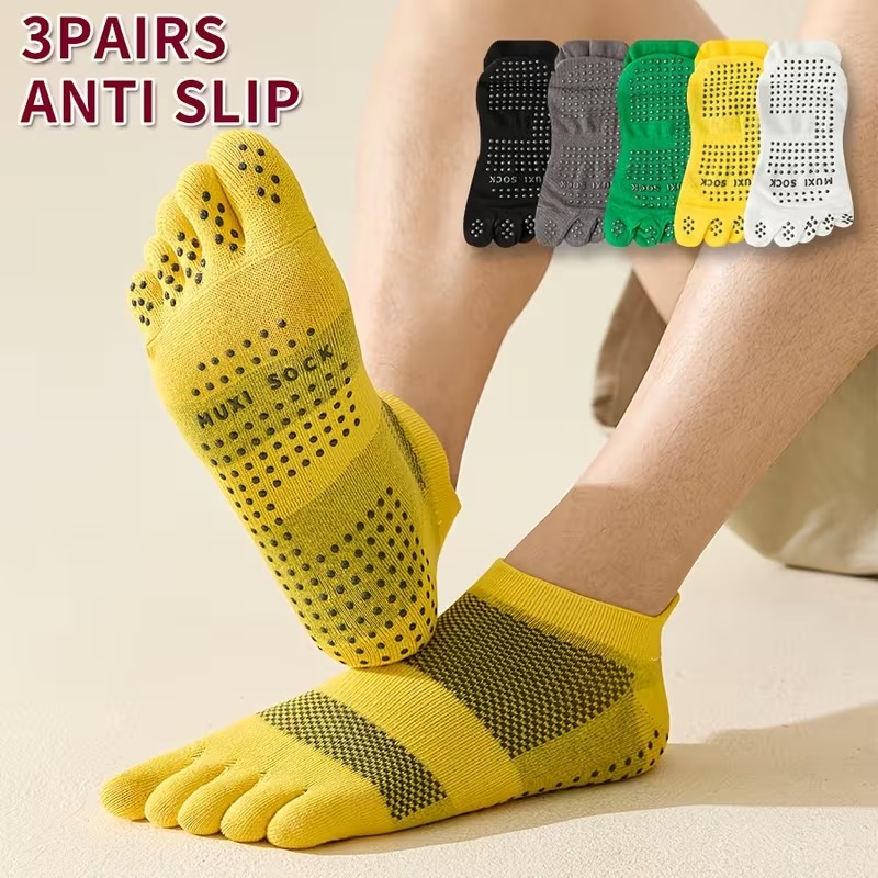 남성용 3켤레 발가락 양말 미끄럼 방지 도트 그립 양말 - Grip Sock Yoga 리뷰 및 가격