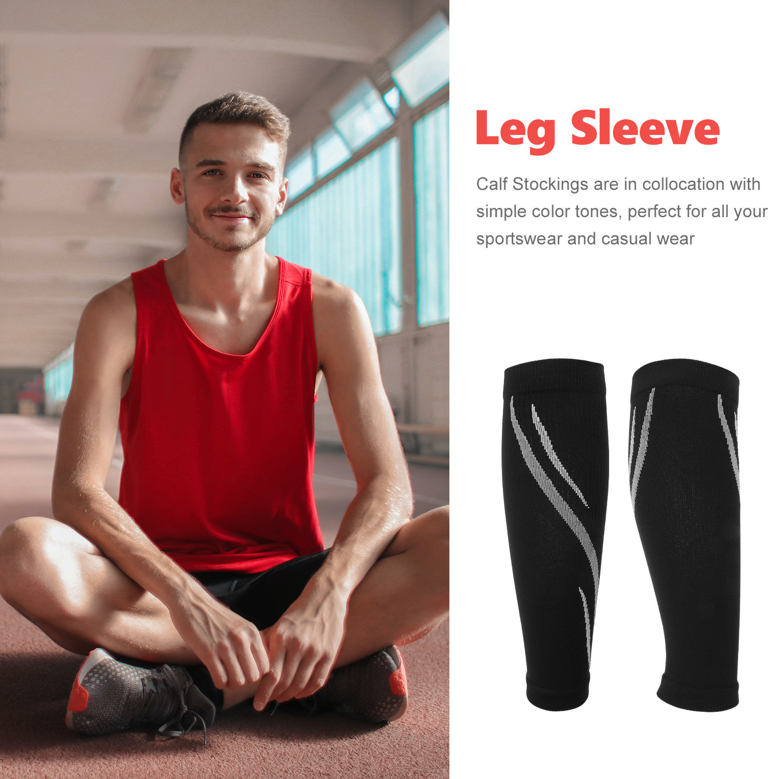 1 쌍의 종아리 압축 슬리브 통기성 탄성 스포츠 양말  - Compression Sleeve Calf 리뷰 및 가격