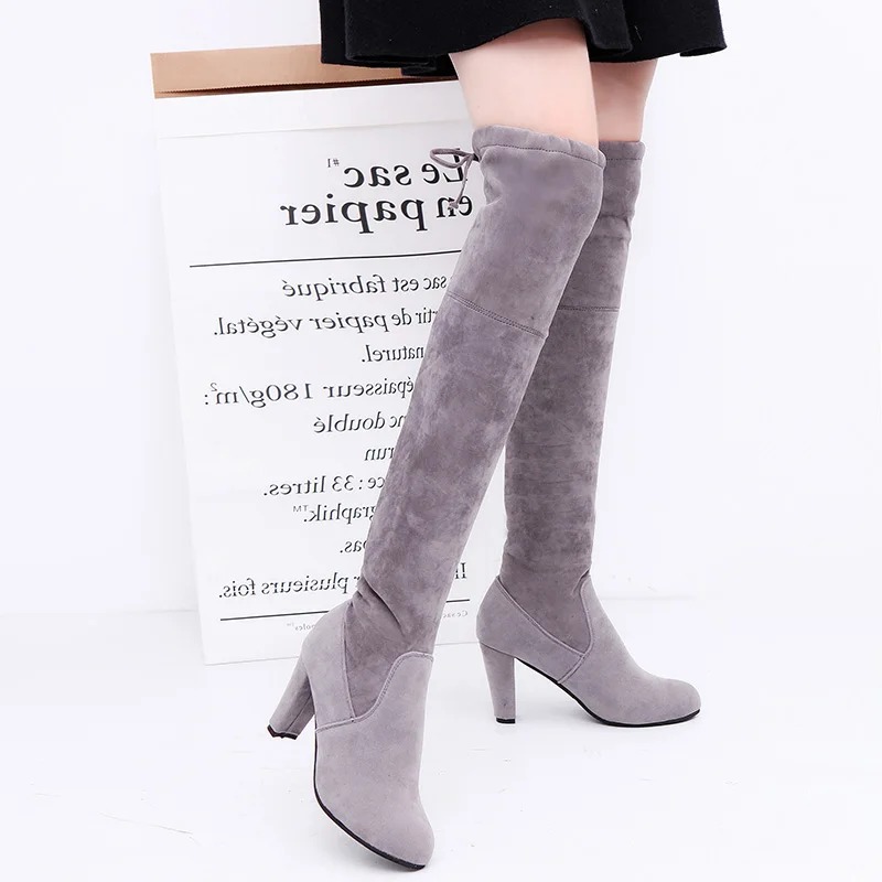 여성용 스트레치 원단 오버니 부츠 슬립온 플랫폼 롱부츠 - Knee High Sock Women 리뷰 및 가격