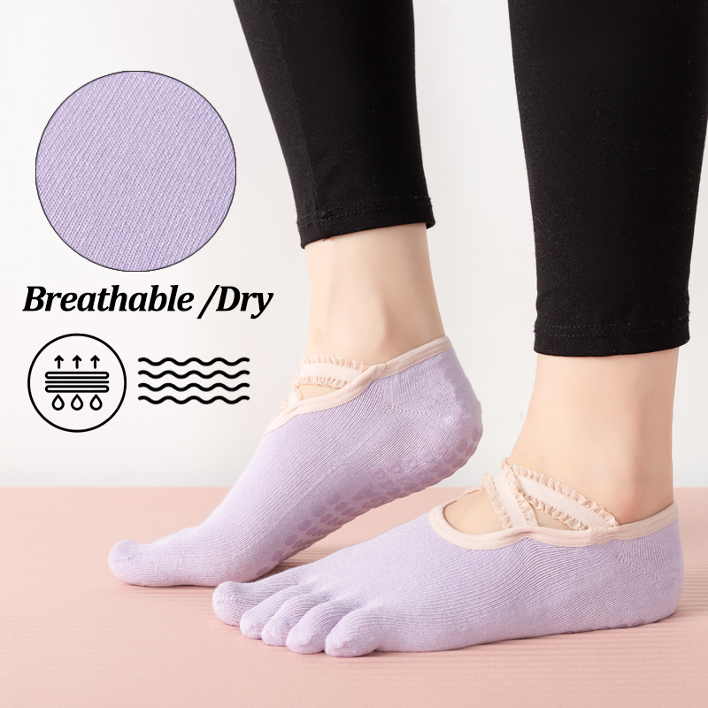 숙녀용 논슬립 필라테스 양말 여성용 레이스 붕대 요가  - Grip Sock Yoga 리뷰 및 가격
