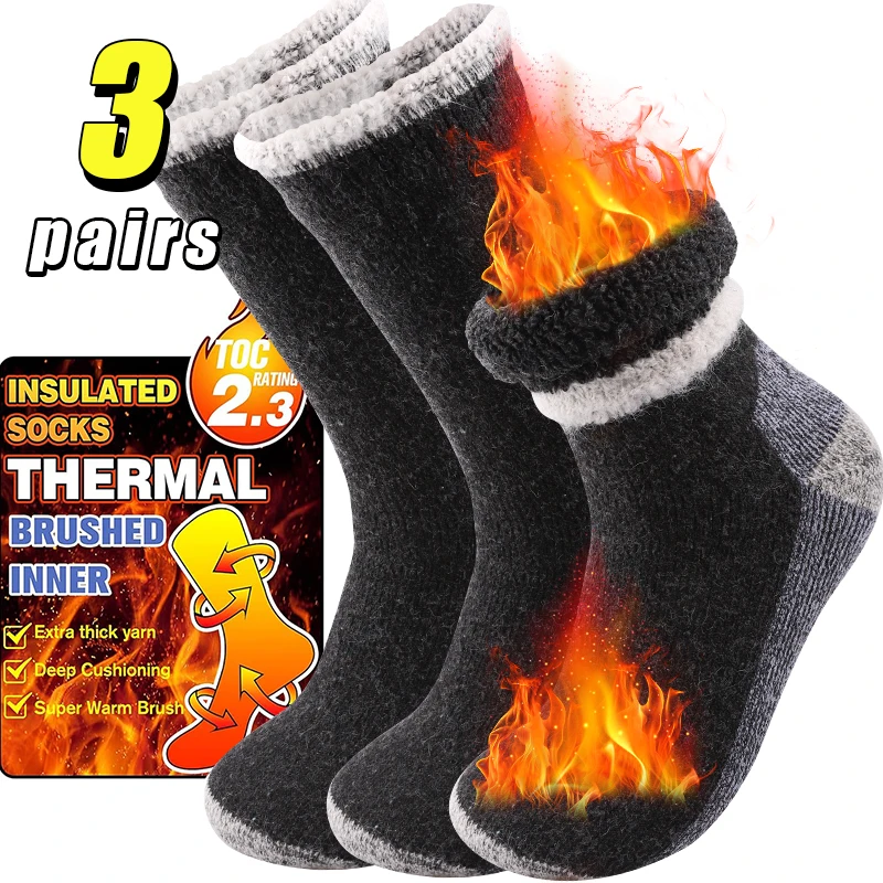 남성 여성을위한 3 쌍 고품질 두꺼운 겨울 눈 야외 스 - Thermal Sock Winter 리뷰 및 가격