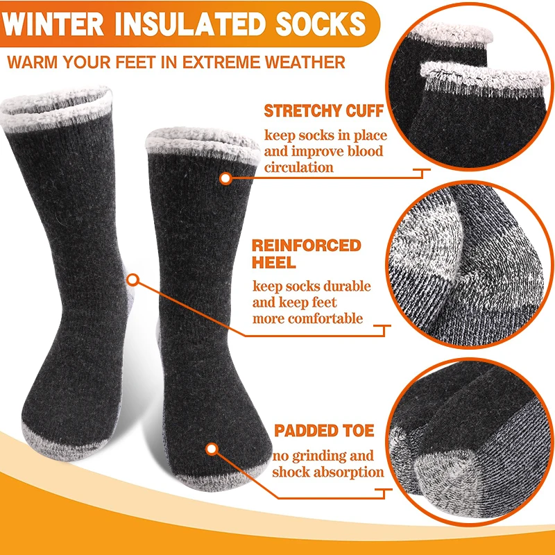남성 여성을위한 3 쌍 고품질 두꺼운 겨울 눈 야외 스 - Thermal Sock Winter 리뷰 및 가격