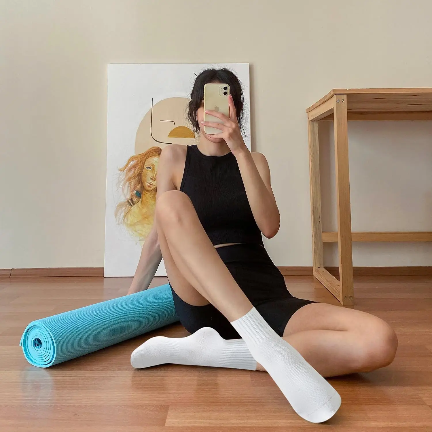 여성용 요가 양말 4켤레, 단색 미드솔 미끄럼 방지 그 - Grip Sock Yoga 리뷰 및 가격