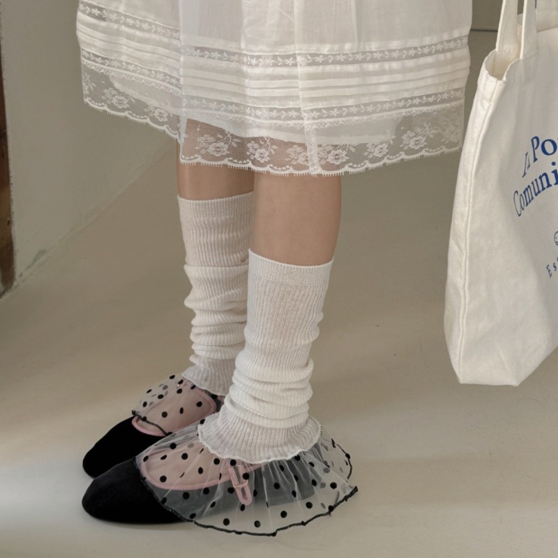심플 스타일 여성용 레그워머, 얇은 컬러 블록 물방울  - Boot Sock Slouchy 리뷰 및 가격