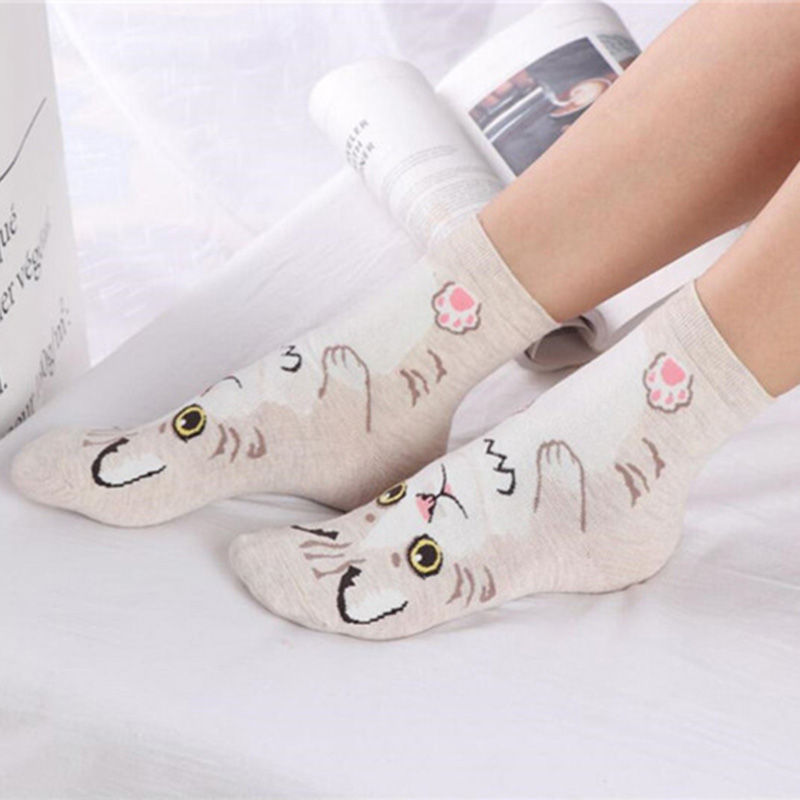 5켤레/팩 재미있는 만화 강아지 참신한 디자인의 하라주 - Cotton Crew Sock Pack 리뷰 및 가격