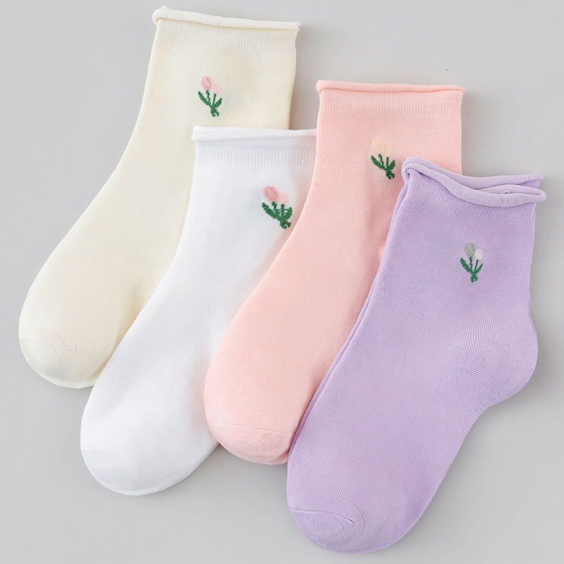 4/8/12 팩 랜덤 여성용 꽃무늬 중간 길이 양말,  - Cotton Crew Sock Pack 리뷰 및 가격
