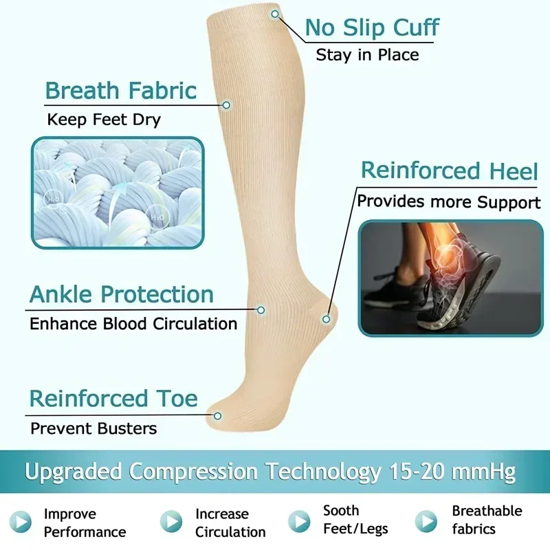 1 쌍 여성용 및 남성용 압축 양말 15-20 MMHg - Compression Sleeve Calf 리뷰 및 가격